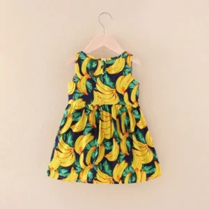 Banana Print Sleeveless Dress