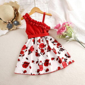 Floral print children long frocks